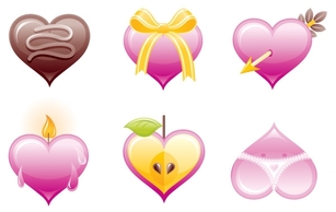 Icons - Valentines hearts icon set 