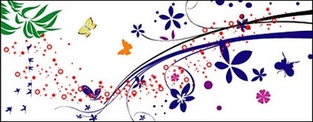 Animals - Vector butterfly pattern and material 