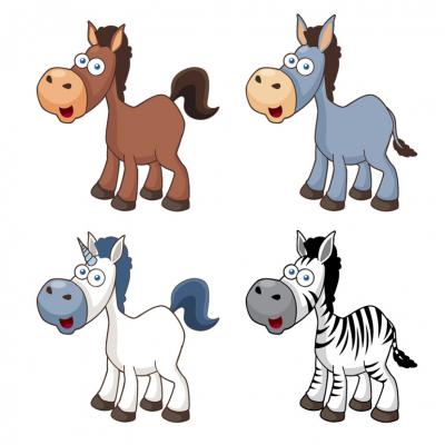 Icons - Vector Cartoon Horse Icons 