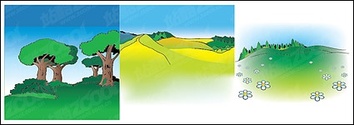 Cartoon - Vector cartoon landscape material 