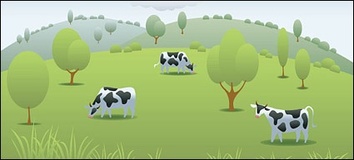 Vector cow pasture material 