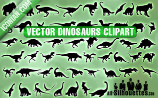 Vector Dinosaurs Clipart Preview