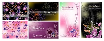 Backgrounds - Vector fantasy flowers background material 