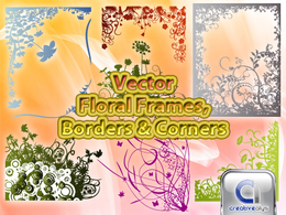 Vector Floral Frames, Borders & Corners Preview