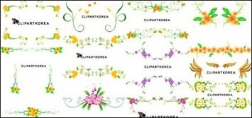 Vector flowers and lace pattern