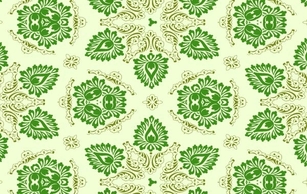 Vector Green Seamless Floral Ornament Preview