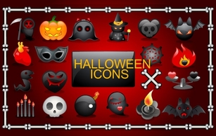 Vector Halloween icons Preview
