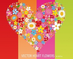 Vector Heart Flowers