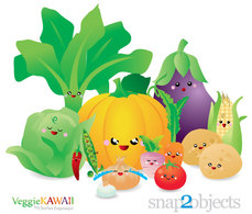 Vector Kawaii Vegetables Preview