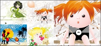 Vector material lovely illustrations of children 4