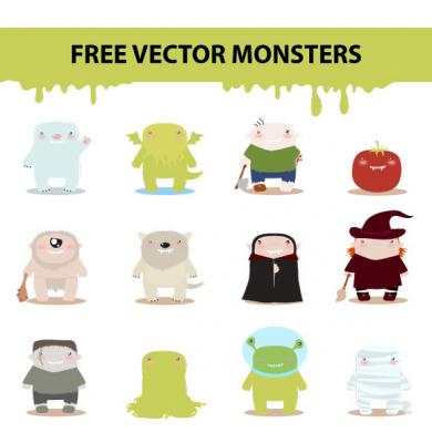 Vector Monsters Preview