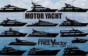 Silhouette - Vector Motor Yacht 