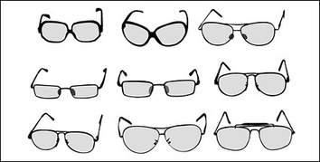 Vector number of glasses material 