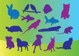 Animals - Vector Pets Silhouettes 