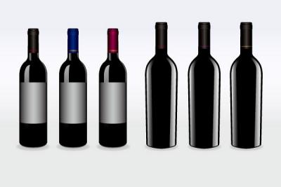 Vector Red Wine Bottles Preview