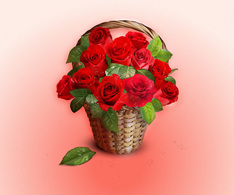 Vector Roses Basket