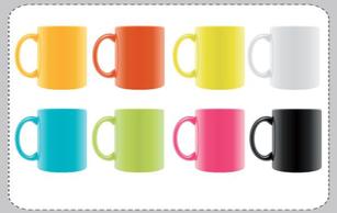 Food - Vector Set of Colorful Realistic Cups 
