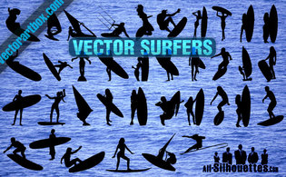 Vector Surfers Clipart 