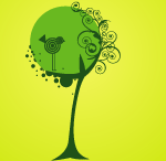 Abstract - Vector tree and bird 