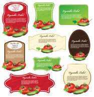 Elements - Vegetable Labels Pack Vector 