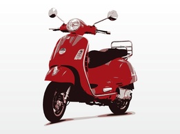 Vespa Scooter Vector Preview