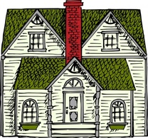 Buildings - Victorian House clip art 