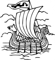 Transportation - Viking Boat clip art 