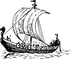 Transportation - Viking Ship clip art 