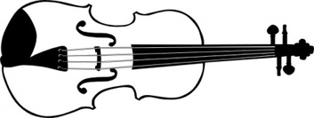 Music - Violin (b And W) clip art 