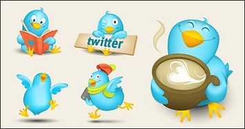 Vivid image of twitter icon vector material Preview