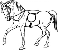 Walking Horse Outline clip art