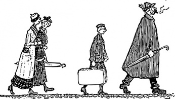 Human - Walking To The Train clip art 