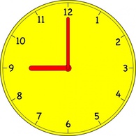 Objects - Wall Yellow Time Clock Analog 