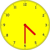 Objects - Wall Yellow Time Clock Analog 