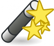 Objects - Wand With Stars clip art 