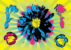 Grunge - Warhol Flowers 