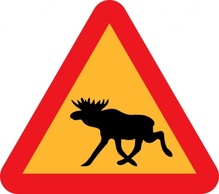 Signs & Symbols - Warning Moose Roadsign clip art 