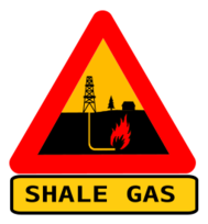 Warning shale gas with text