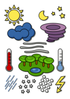 Cartoon - Weather chart symbols 