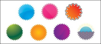 Web 2.0 badge element vector material