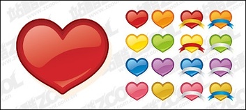 Banners - Web2.0 style heart-shaped icon vector material 