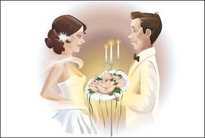 Wedding couple Vector material