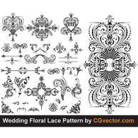 Patterns - Wedding Floral Lace pattern vector 