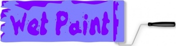 Spills & Splatters - Wet Paint Sign clip art 