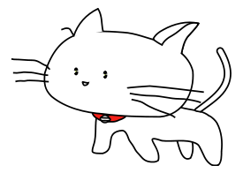 Cartoon - White Cat 