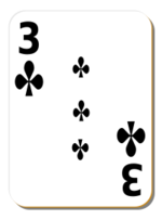 White deck: 3 of clubs