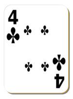 White deck: 4 of clubs