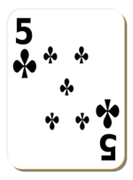 White deck: 5 of clubs