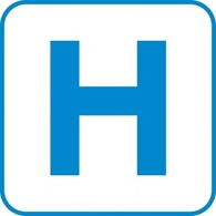 White Hospital Road Sign clip art