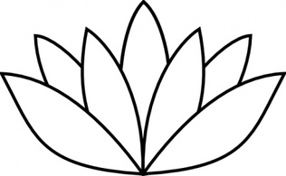 Flowers & Trees - White Lotus Flower clip art 